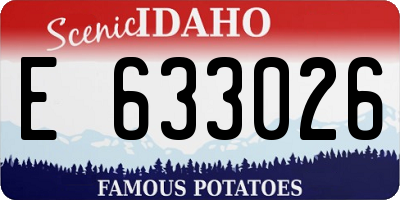 ID license plate E633026