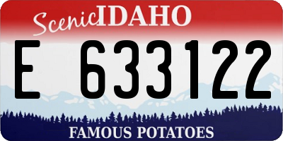 ID license plate E633122