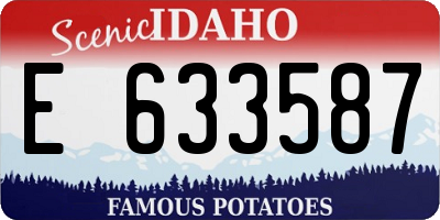 ID license plate E633587