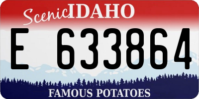 ID license plate E633864