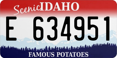 ID license plate E634951