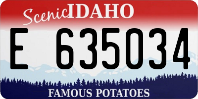 ID license plate E635034