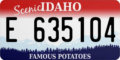 ID license plate E635104
