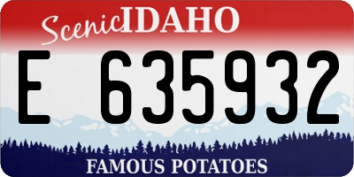 ID license plate E635932