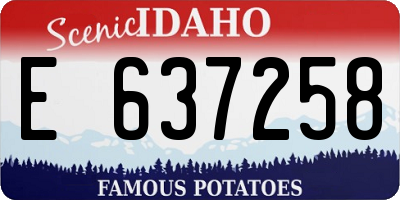 ID license plate E637258