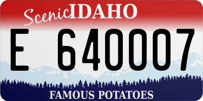 ID license plate E640007