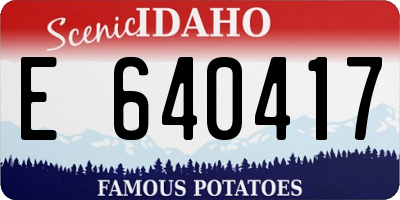 ID license plate E640417