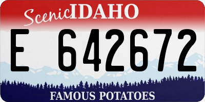 ID license plate E642672