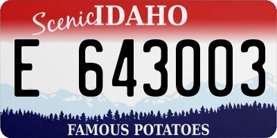 ID license plate E643003