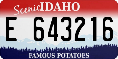 ID license plate E643216