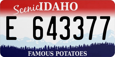 ID license plate E643377