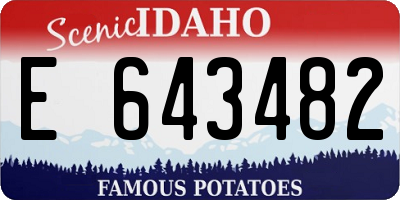 ID license plate E643482