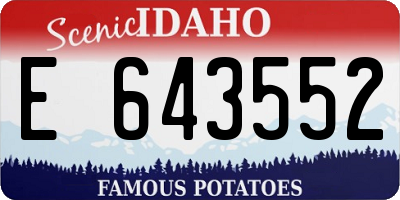 ID license plate E643552
