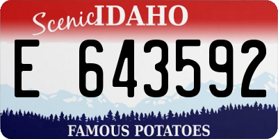 ID license plate E643592