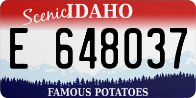ID license plate E648037