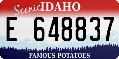 ID license plate E648837