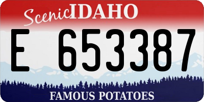 ID license plate E653387