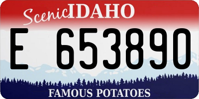 ID license plate E653890