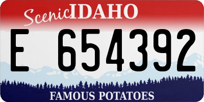 ID license plate E654392