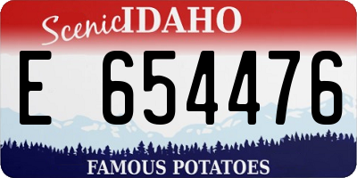 ID license plate E654476