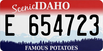 ID license plate E654723