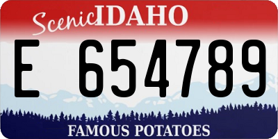 ID license plate E654789