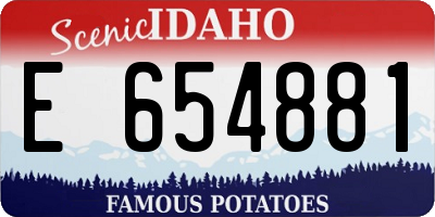 ID license plate E654881