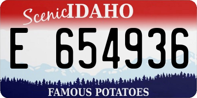 ID license plate E654936