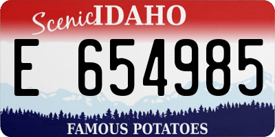 ID license plate E654985