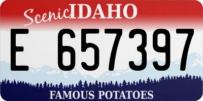 ID license plate E657397