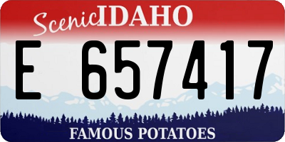 ID license plate E657417