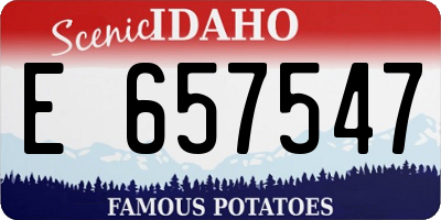 ID license plate E657547