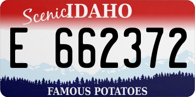 ID license plate E662372