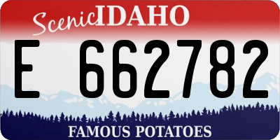 ID license plate E662782