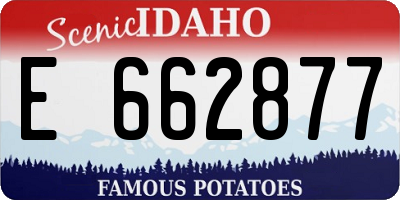 ID license plate E662877