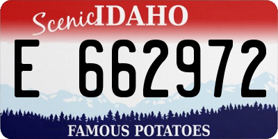 ID license plate E662972