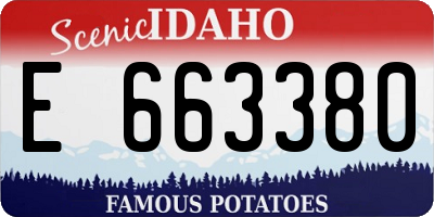 ID license plate E663380