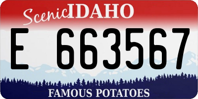 ID license plate E663567
