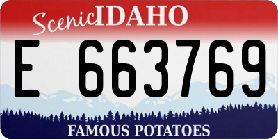ID license plate E663769