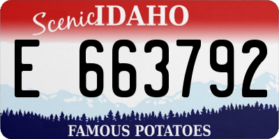 ID license plate E663792