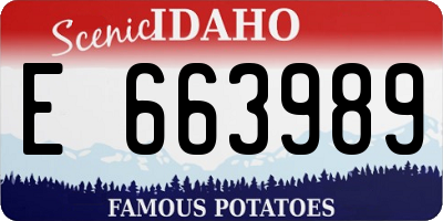 ID license plate E663989