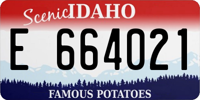 ID license plate E664021
