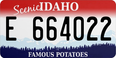 ID license plate E664022
