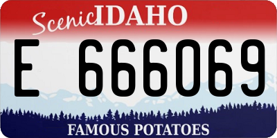 ID license plate E666069