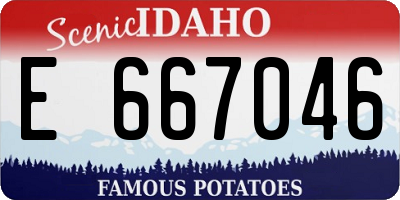 ID license plate E667046