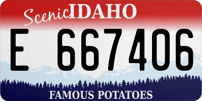 ID license plate E667406