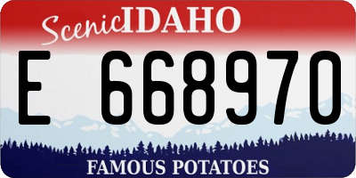 ID license plate E668970