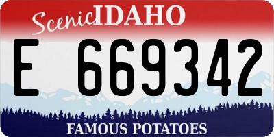 ID license plate E669342