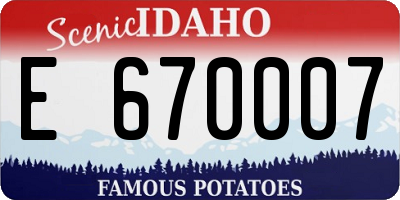 ID license plate E670007
