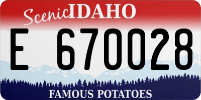 ID license plate E670028